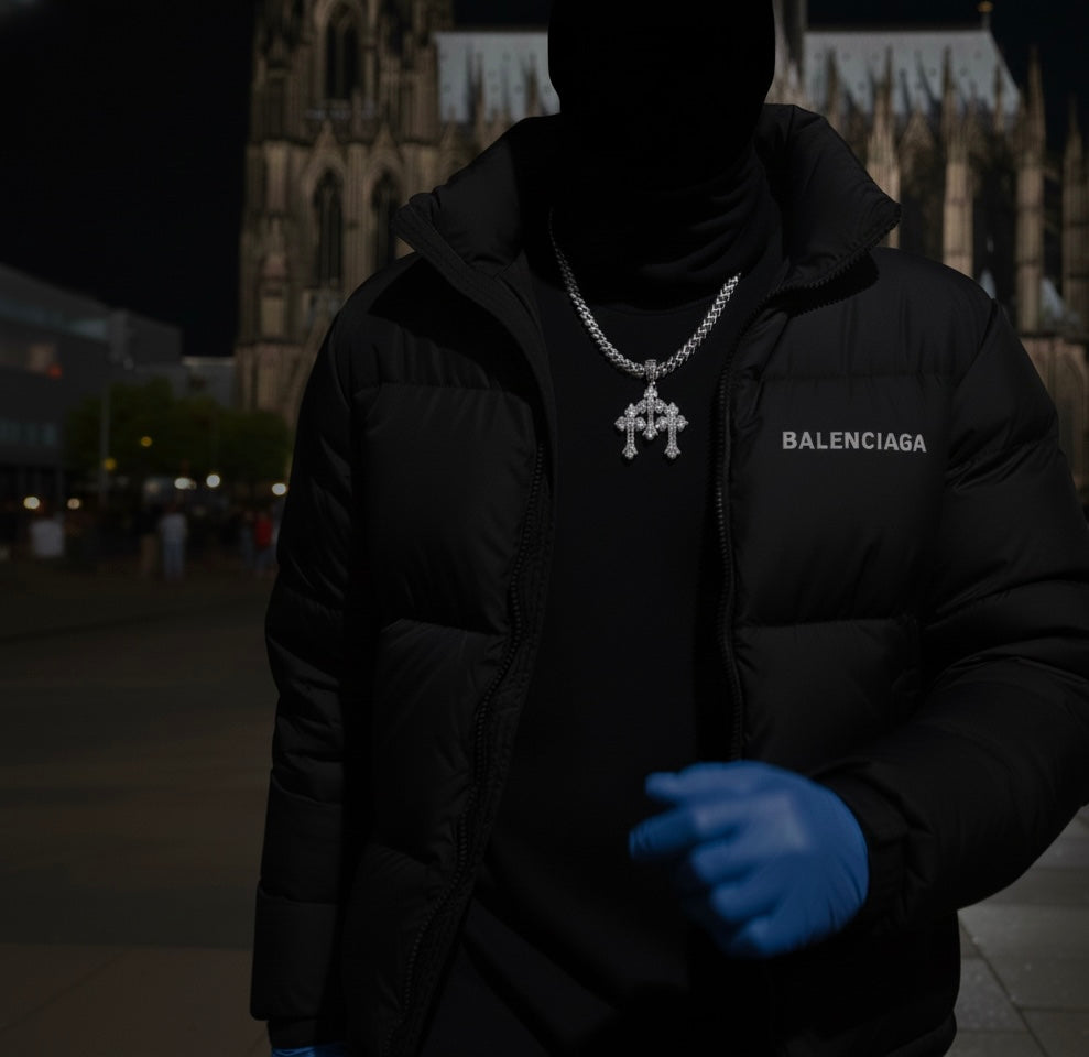 VLTED Stacked Cross Pendant Necklace – Iced-Out Statement Jewelry